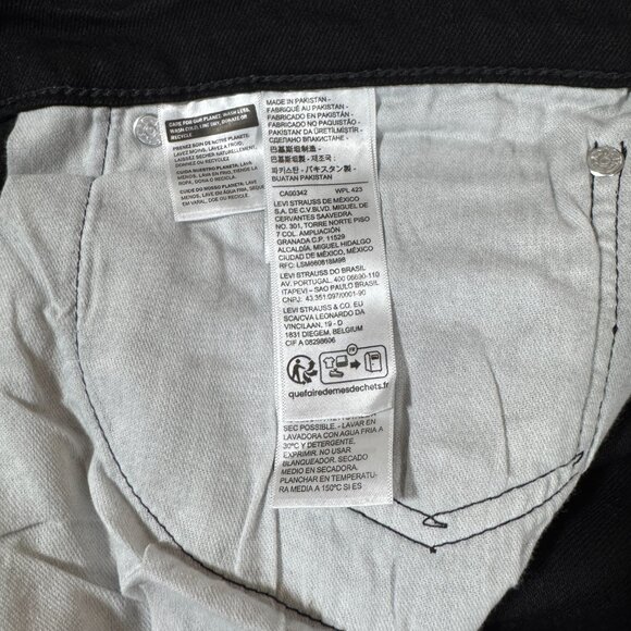 Levi's 511 Slim Fit Men's Stretch Straight Jeans Black 40 x 32 NWT - Picture 8 of 9